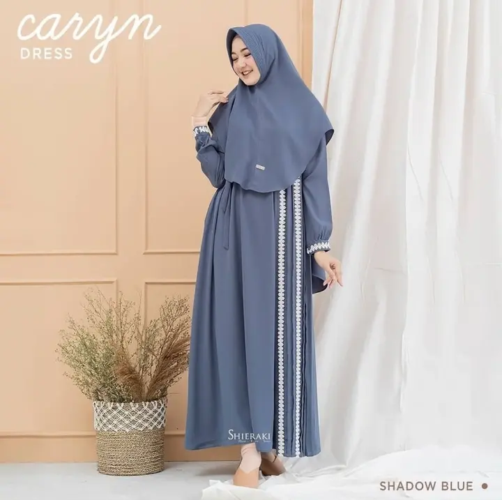 S T A R S Fashion Denada Syari Baju Gamis Kekinian Terbaru 2021 Modern Remaja Baju Gamis Polos List Renda