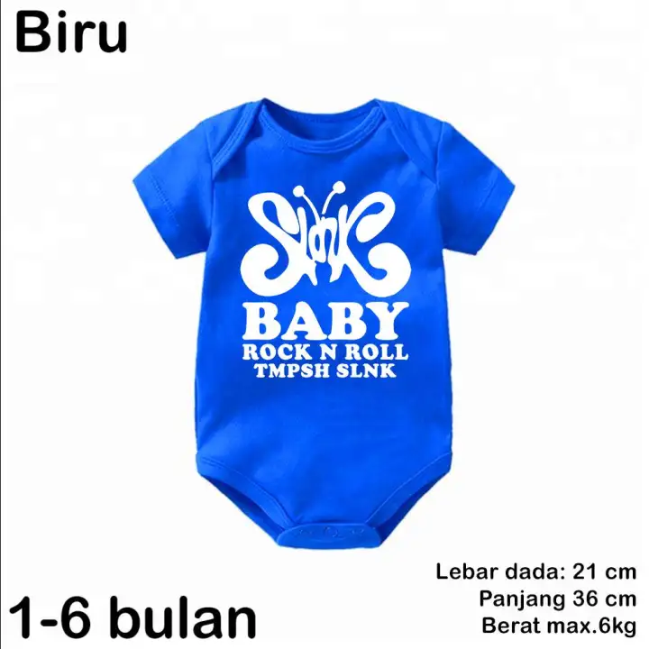 1 6 Bulan Baby Rock N Roll Biru Jumper Bayi Slank Bodysuits Slank Baju Slankids Kaos Slank Baju Slank Lazada Indonesia