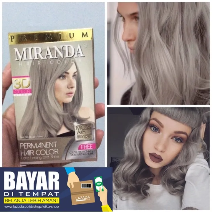 Pewarna Rambut Permanen Aman Miranda Hair Color Premium Ash Blonde Abu Abu Mc 16 Cat Rambut Pewarna Rambut Permanen Aman Miranda Hair Color Premium Ash Blonde Abu Abu Mc 16 Cat Rambut