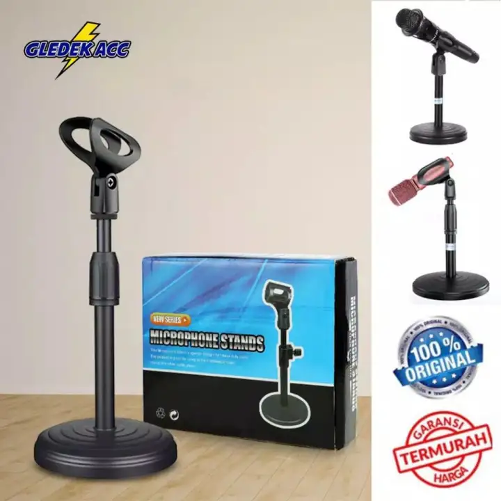 Stand Microphone Meja Stand Mic Holder Mini Adjustable Podium Video L7 Lazada Indonesia