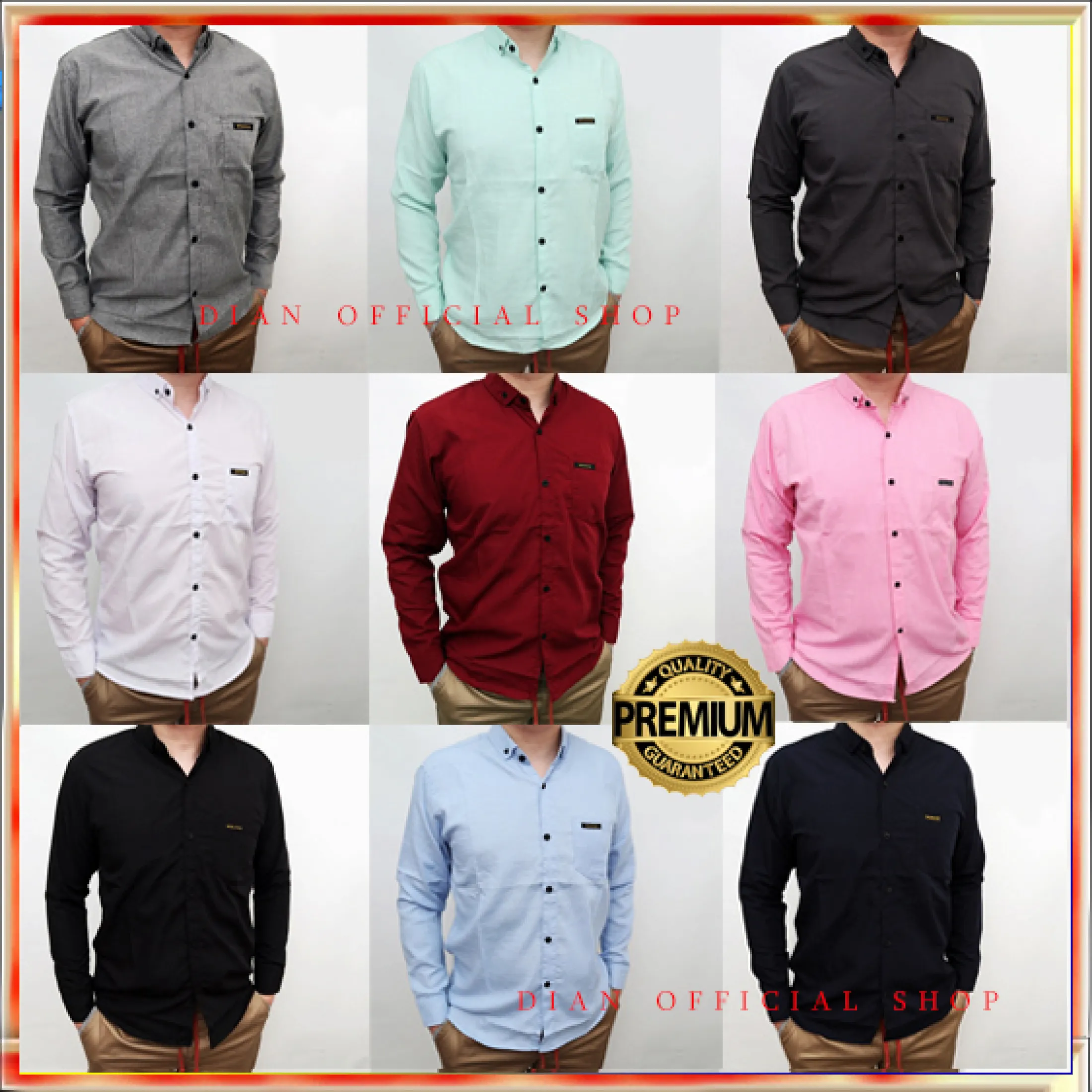 Kemeja Polos Pria Lengan Panjang Cowok Premium Distro Casual Baju Pakaian Kerja Kantor Kasual Formal Warna Hitam Putih Navy Blue Merah Marun Mens Shirt M L Xl Lazada Indonesia