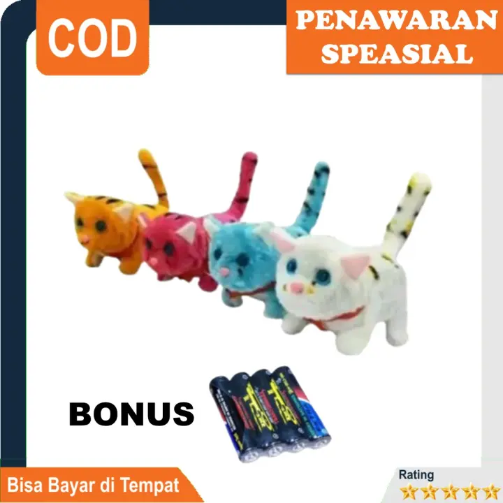 GILA BISA Mainan Anak Boneka Kucing Bergerak Dan Bersuara  Lazada 