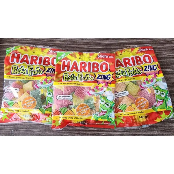 Haribo Permen Chewy Pasta Frutta Asam Ori Import Australia 140 Gram