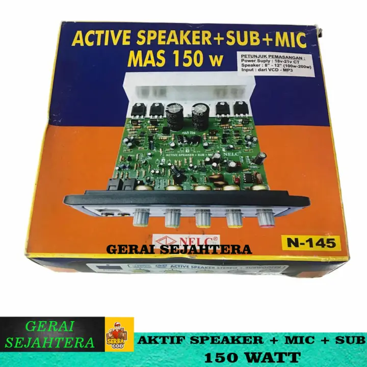 Rangkaian Active Speaker Subwoofer Mic 150 Watt Kit Speaker Aktif 150 Watt Bass Midle Treble Volume Volume Sub Gerai Sejahtera Lazada Indonesia