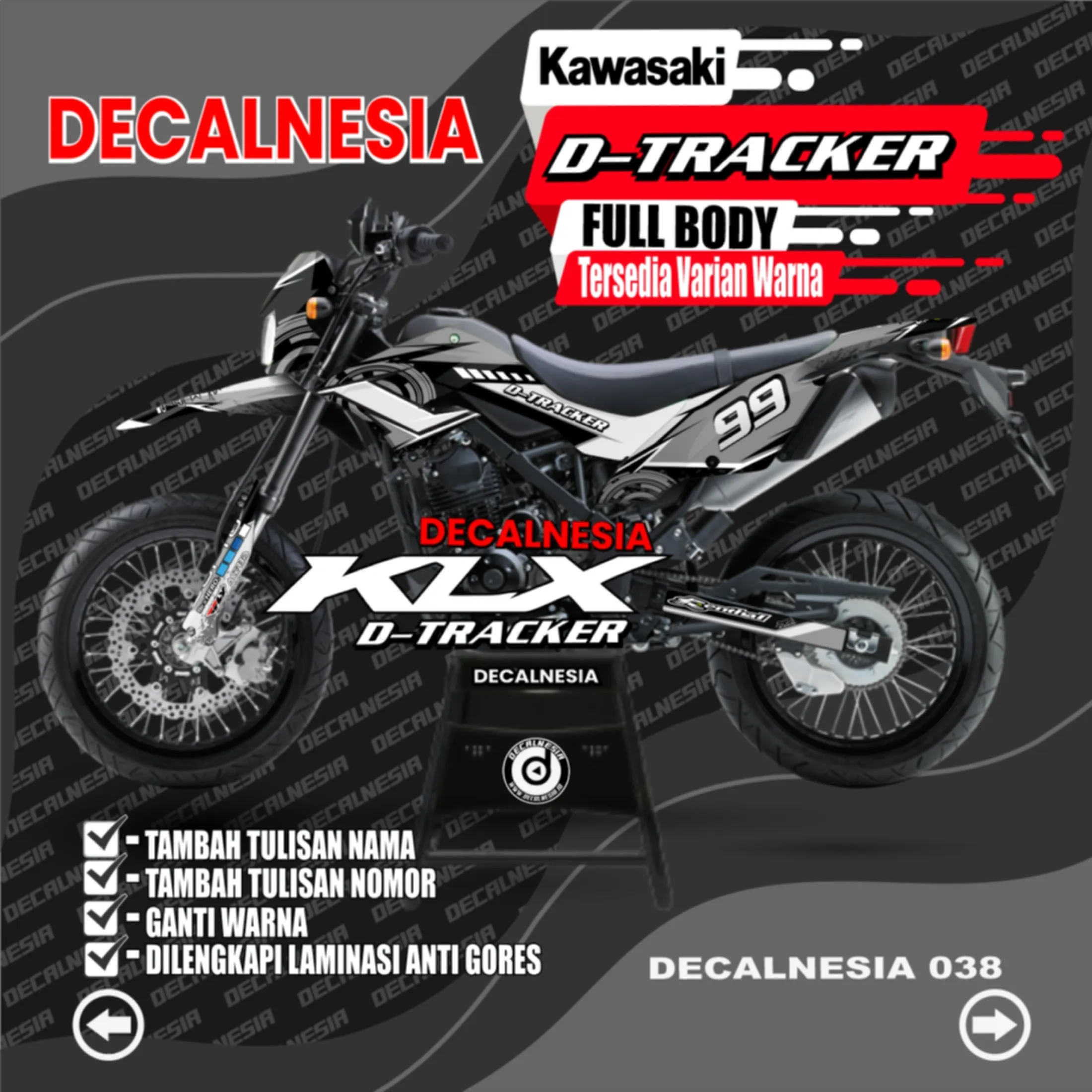 Decal Stiker Motor KLX Dtracker Aksesoris Modifikasi Variasi Sticker Full Body Lazada Indonesia