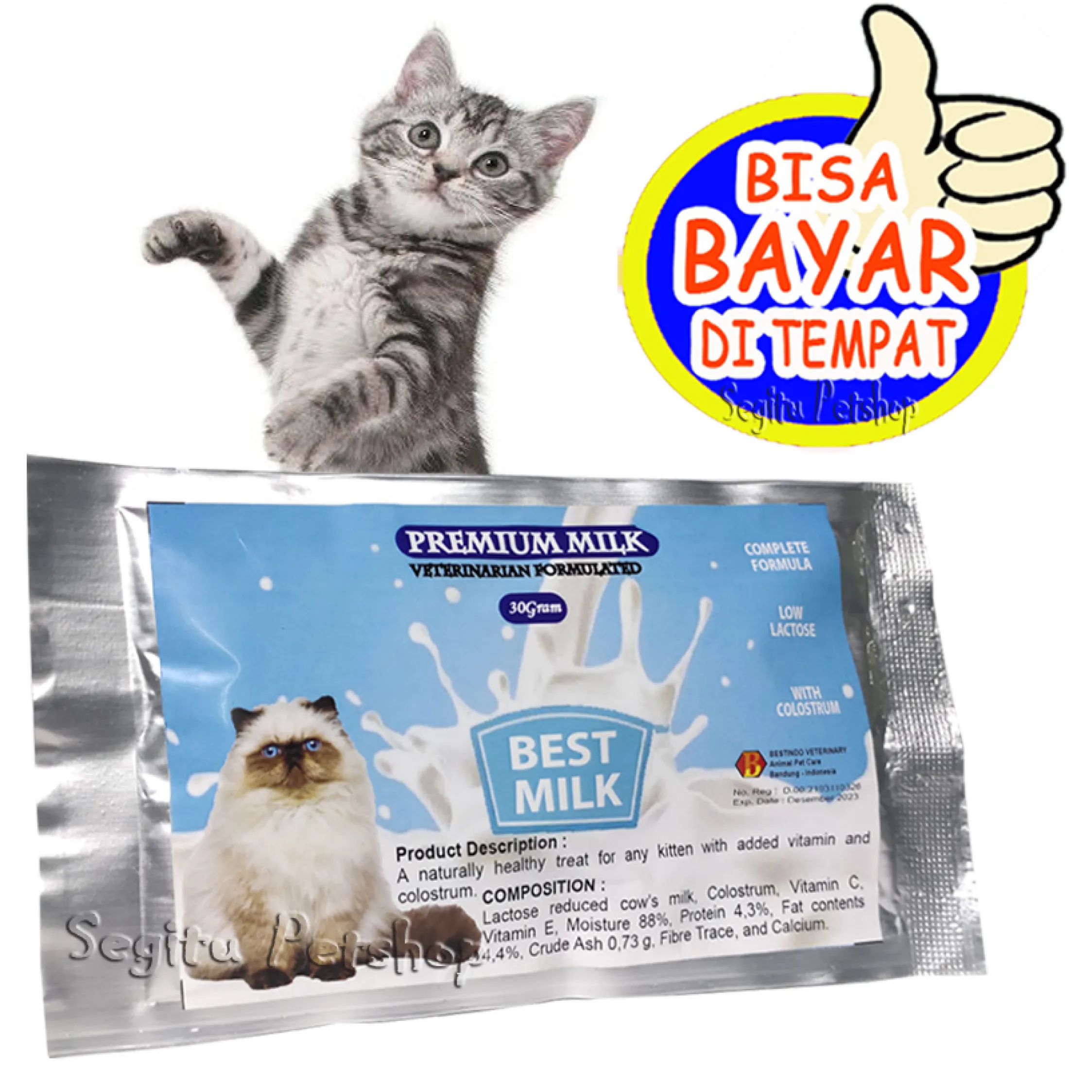 Susu Anak Kucing Pengganti Induk Kucing Best Milk 1 Saset 30 Gram 