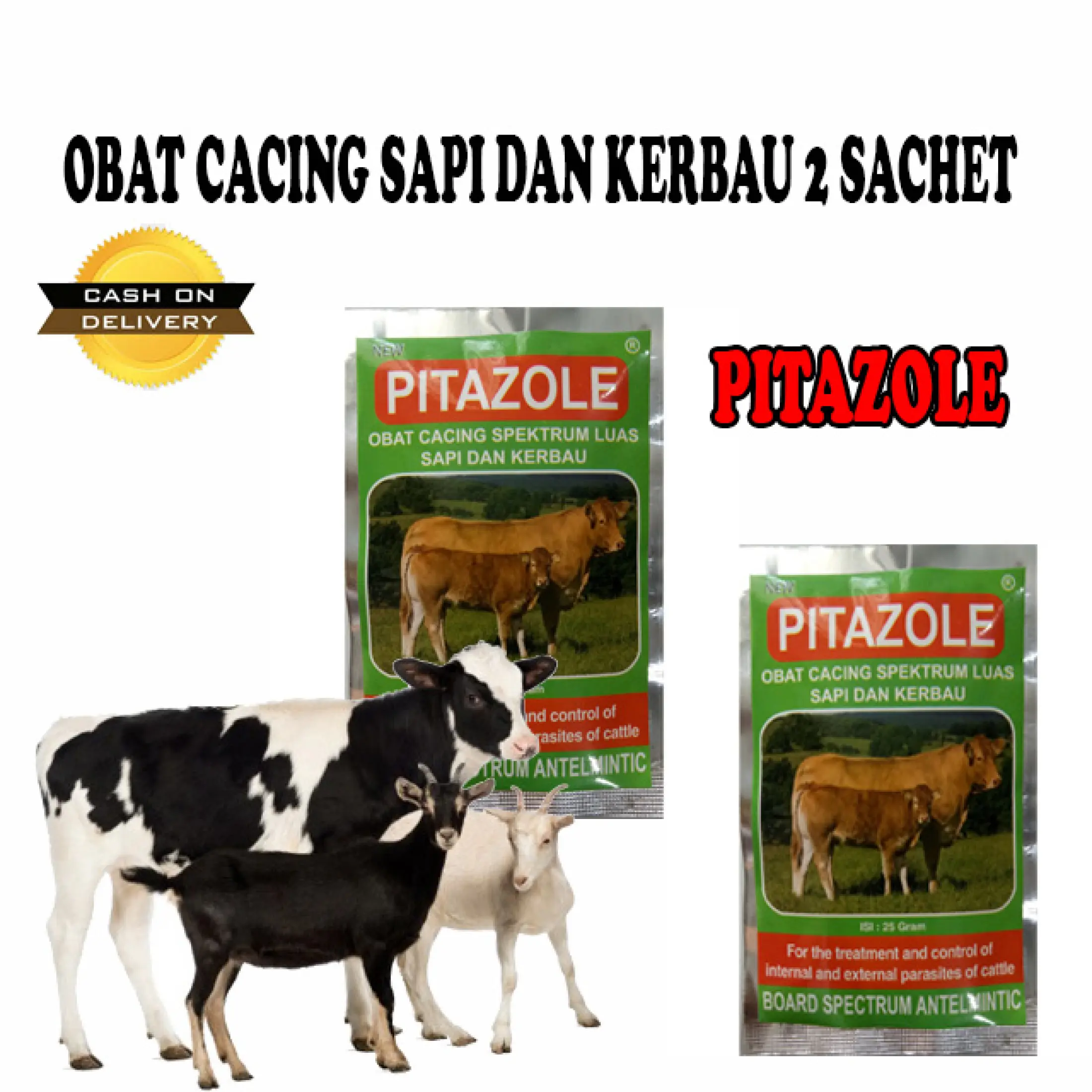 Obat Cacing Sapi Dan Kerbau Pitazole 2 Sachet Lazada Indonesia