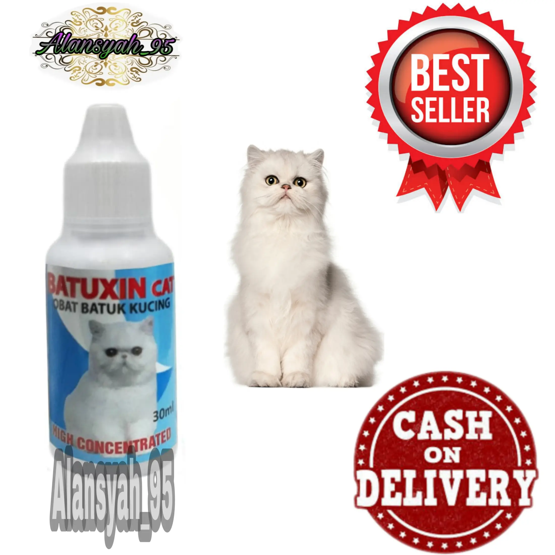 OBAT KUCING OBAT BATUK BATUXIN CAT 30ML ALERGI PILEK DAN SESAK 