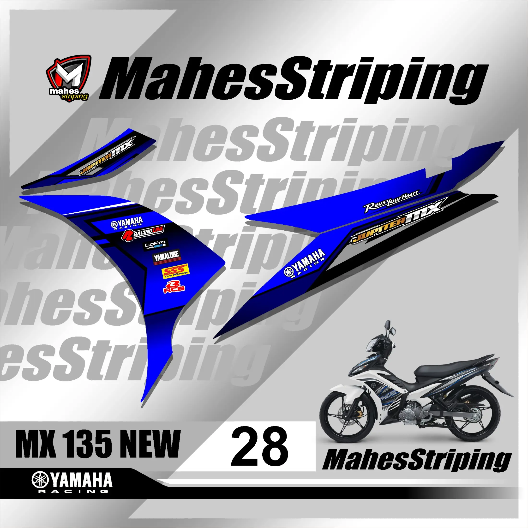 Sticker Stiker Striping Lis Variasi Motor JUPITER MX NEW 135 Desain MS 28 Lazada Indonesia