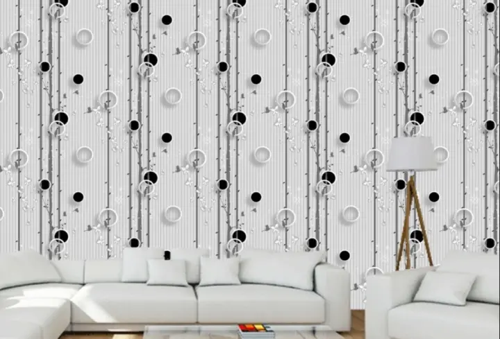 Sale Wallpaper Dinding Putih Pohon Burung Polkadot Hitam Wps1084l Wallpaper Sticker Kamar Tidur Ruang Tamu Dapur