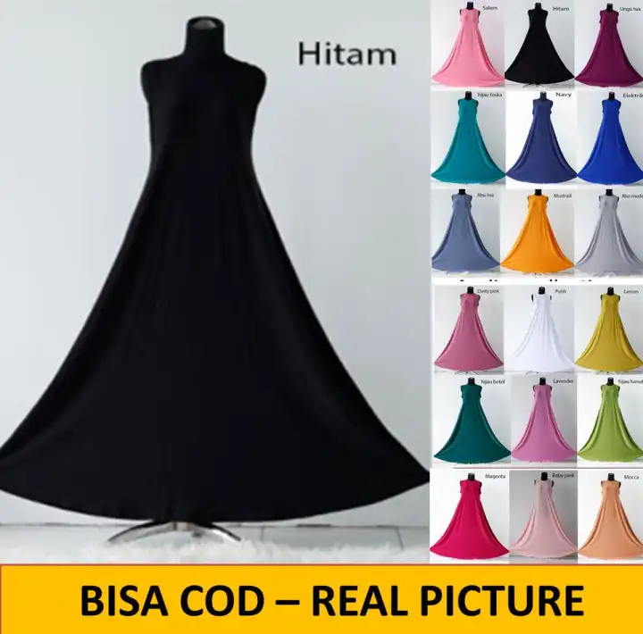 Ns Denada Dress Gamis Kutung Atau Gamis Yukensi Bahan Jersey Premium Polos Dalaman Gamis Polos