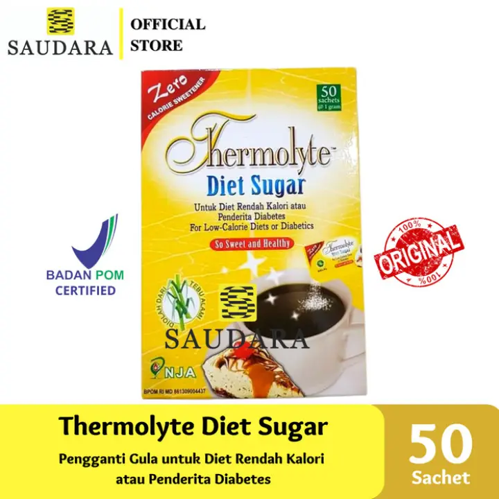 Thermolyte Diet Sugar 50 S Pengganti Gula Untuk Diabetes Diet Lazada Indonesia