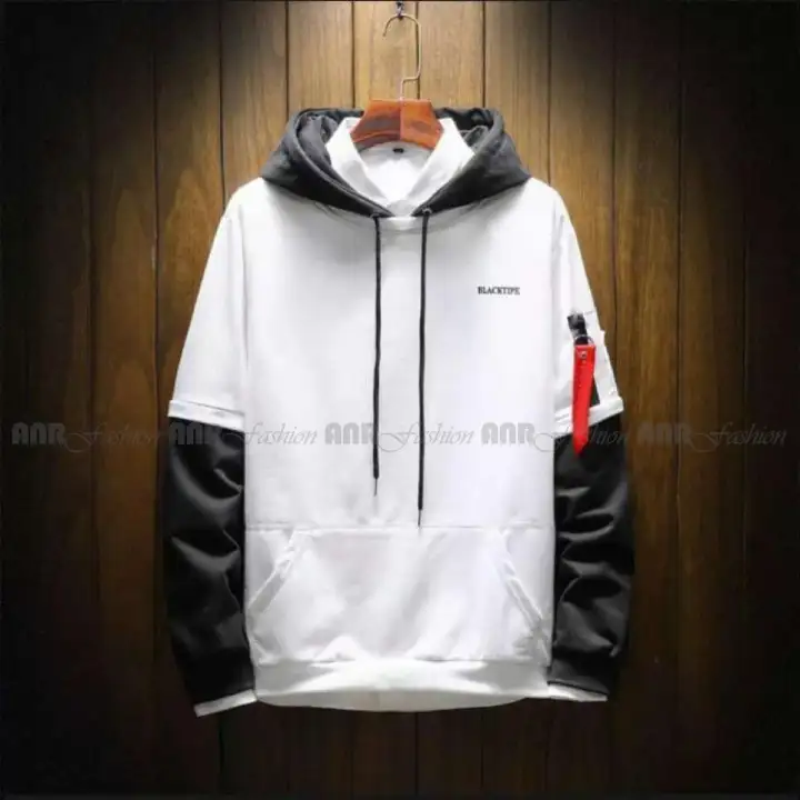 Blacktipe Hoodie Pria Jaket Sweater Hoodie Pria Putih Lengan Hitam Lazada Indonesia
