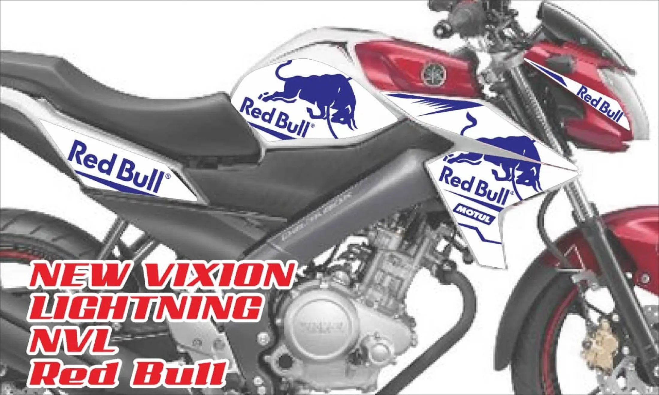 Stiker Striping Yamaha New Vixion Lightning NVL RedBull Putih Lazada Indonesia