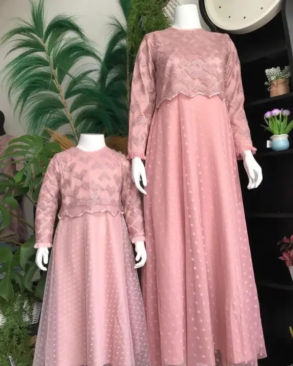 Cod Couple Gaun Ibu Dan Anak Couple Gamis Pesta Ibu Anak Tulle 3d Lapis Satin Original Snm Design Lazada Indonesia