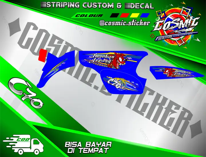 Striping C70 Stiker Decal Sticker Motor Honda C70 Olong Bebek Jahat 16 Lazada Indonesia