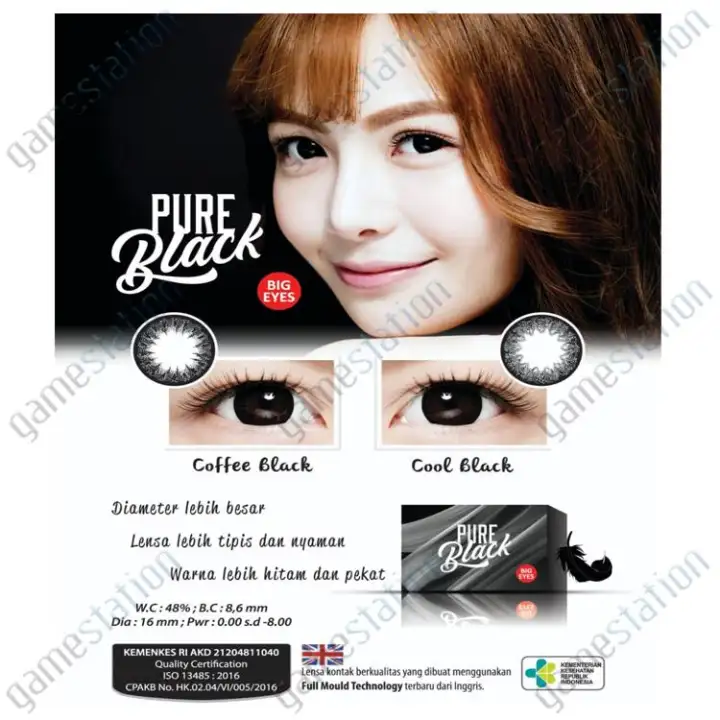 Softlens Pure Black Diameter 16 Mm Lazada Indonesia