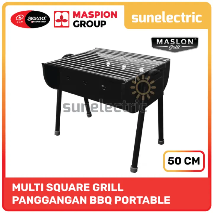 Maspion Blg Multi Square Grill Alat Panggang Bbq Grill Pemanggang Dengan Arang Portable 50 Cm Lazada Indonesia