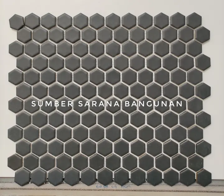 Keramik Mozaik Hexagon 2 5 Cm Hitam Doff Lazada Indonesia