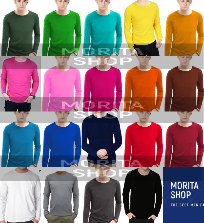 Fashion Pria Kaos Polos Lengan Panjang Spandek Lazada Indonesia
