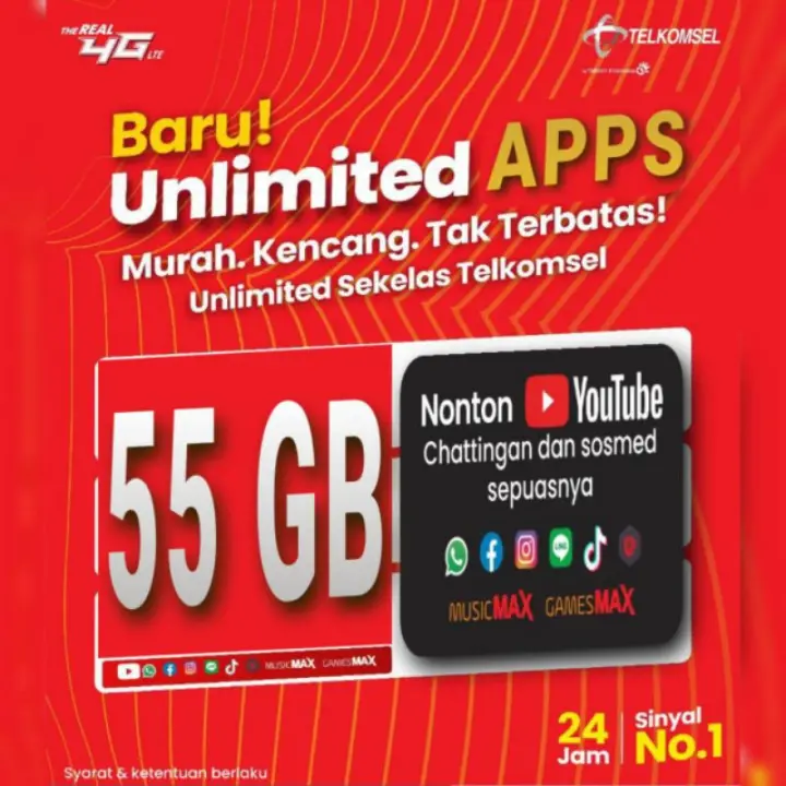 Kartu Perdana Unlimited Kuota 55gb Internet Telkomsel Simpati Red 4g Masa Aktif Exp Silahkan Chat Lazada Indonesia