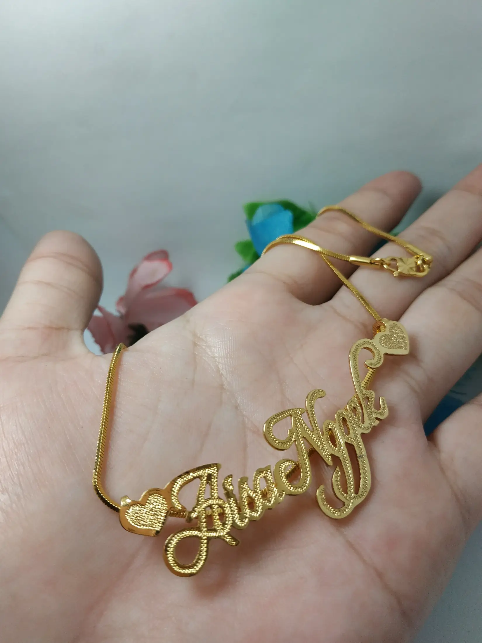 Kalung Ukir Nama Lapis Emas 24k Lazada Indonesia