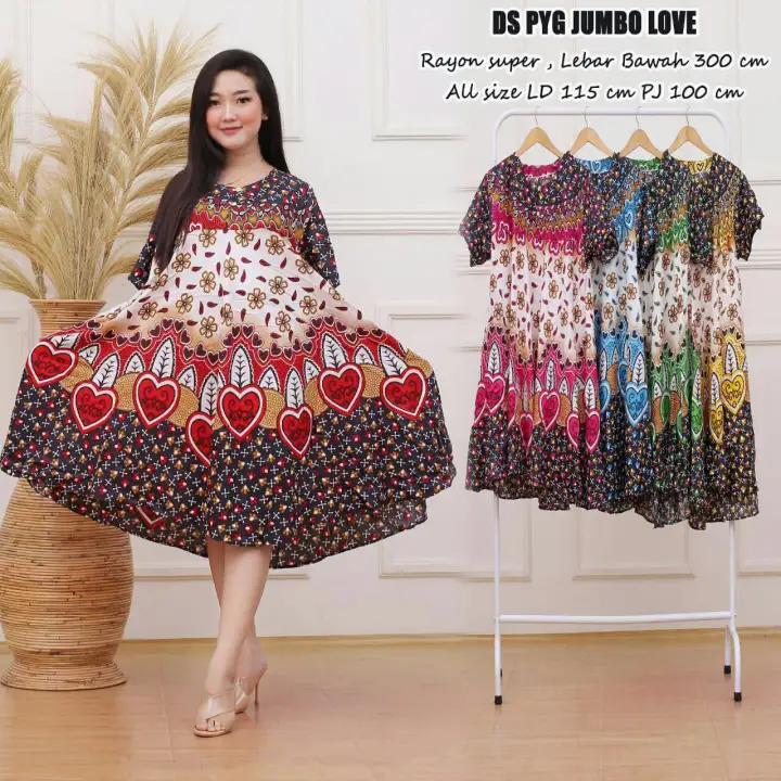 Daster Payung Wanita Jumbo Xxl Ld 110 Motif Love Pola Daster Baju Tidur Santai Wanita Daster Bumil Daster Busui Daster Murah Meriah Best Seller Lazada Indonesia