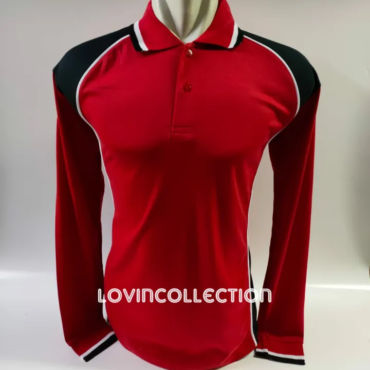 Cod Kaos Kerah Lengan Panjang Merah Kaos Kerah Wanita Kaos Kerah Pria Kaos Pria Berkerah Lengan Panjang Kaos Kerah Panjang Kaos Polo Pria Kerah Kaos Olahraga Kaos Olahraga Wanita 03 Lazada Indonesia