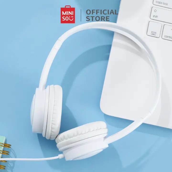 MINISO Headphone Headset Earphone On Ear Headphone Bando berkabel kecil dan indah Musik Playing Game Gamer Bass Premium Noise Isolating Cancellation Cewek Pria Cowok Wanita Lucu Keren Kekinian Terbaru Untuk Hp PC Mobile Komputer Wired Kabel