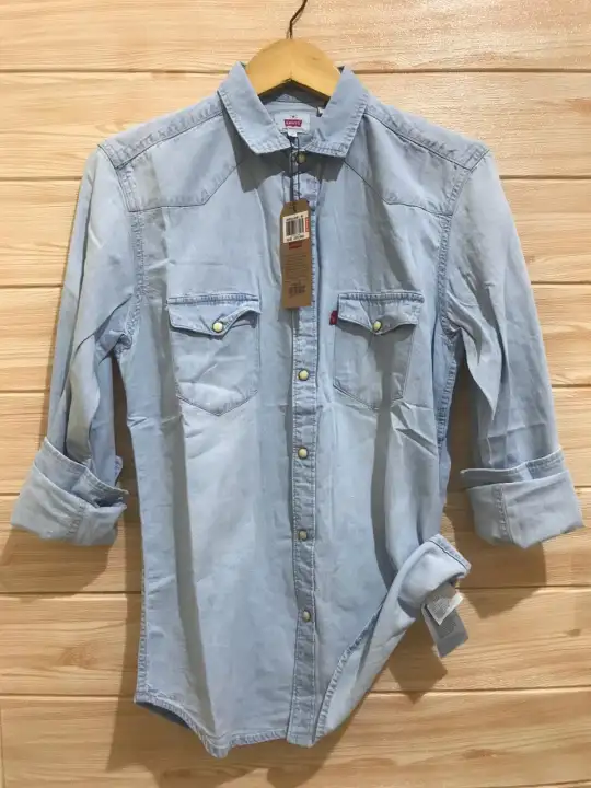 Sidik Store Kemeja Denim Kemeja Jeans Kemeja Pria Casual Kemeja Levis Lengan Panjang Lazada Indonesia