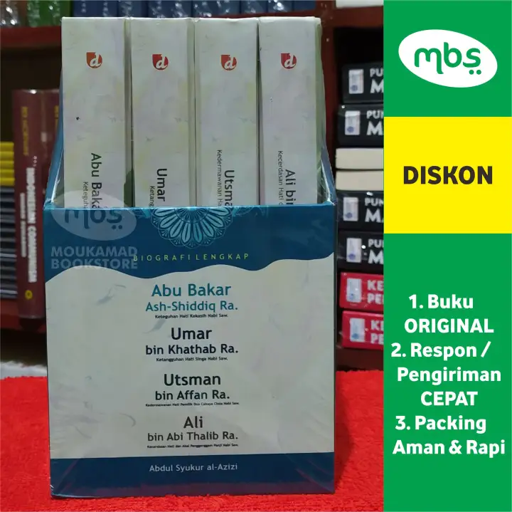 BUKU BIOGRAFI LENGKAP KHULAFAUR RASYIDIN - 4 KHALIFAH NABI - BOX SET 4 BUKU  ORIGINAL HARD COVER