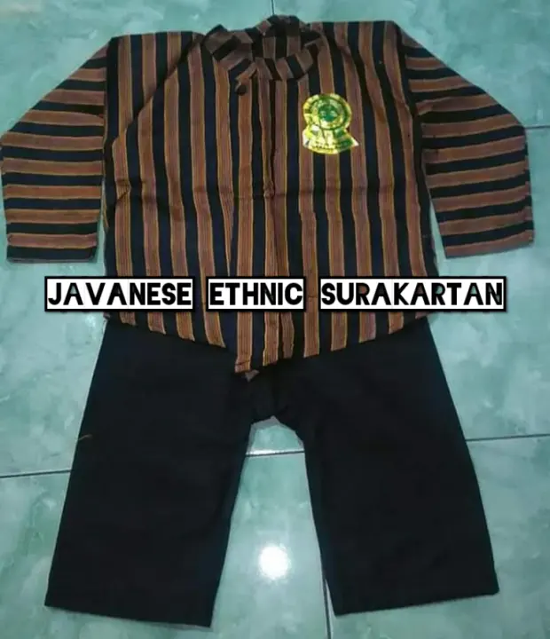 Bayar Di Tempat Setelan Baju Surjan Lurik Anak Celana Panjang Pakaian Tradisional Adat Jawa Lazada Indonesia
