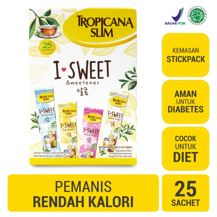 Tropicana Slim Sweetener I Sweet 25 Sachet Pemanis Untuk Bantu Batasi Gula Lazada Indonesia