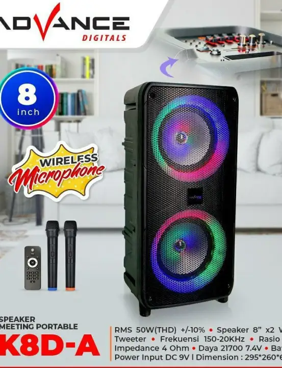 Speaker Aktif Portable K8d A Pengeras Suara Ampli Meeting 8 Inch X2 Free 2 Mic Werles Harga Promo Pengiriman Khusus Pulau Jawa Lazada Indonesia