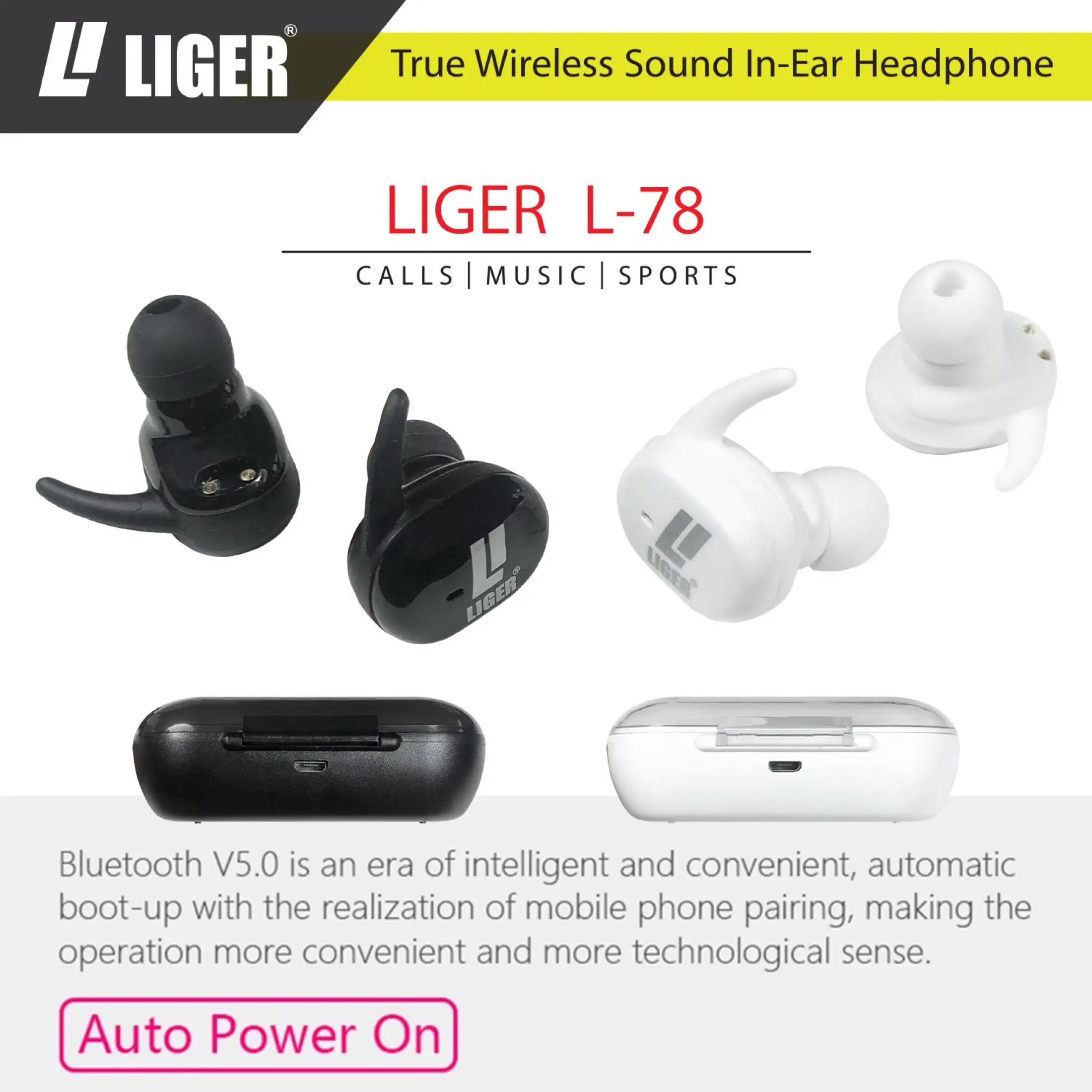 Liger Tws Twins True Wireless Earbuds V5 0 Der Earphone Bluetooth L78 Lazada Indonesia