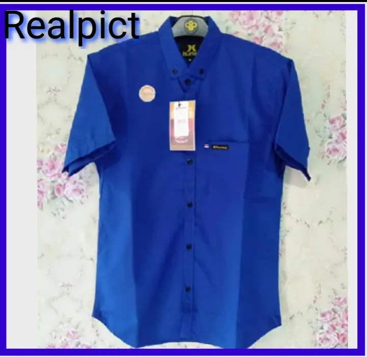 Kemeja Pria Lengan Pendek Warna Biru Kemeja Pria Polos Murah Baju Kemeja Pria Kemeja Casual Pria
