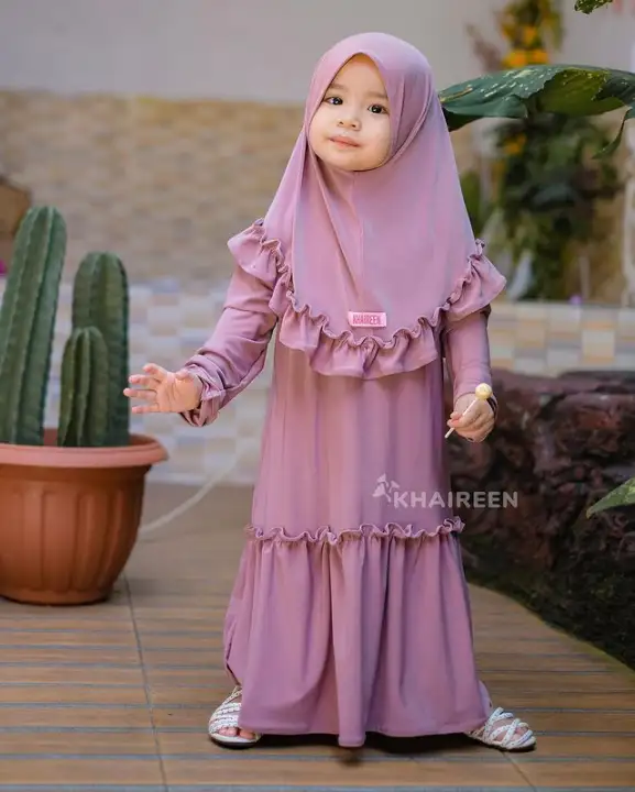 Khaireen Gamis Kids Khimar Size S M L Xl Bahan Jersey Baju Anak Perempuan Baju Muslim Anak Perempuan Baju Gamis Anak Perempuan Gamis Lazada Indonesia
