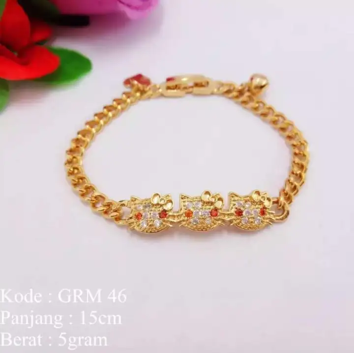 Gelang Anak Hk Rantai Imitasi Lapis Emas Terbaru Lazada Indonesia