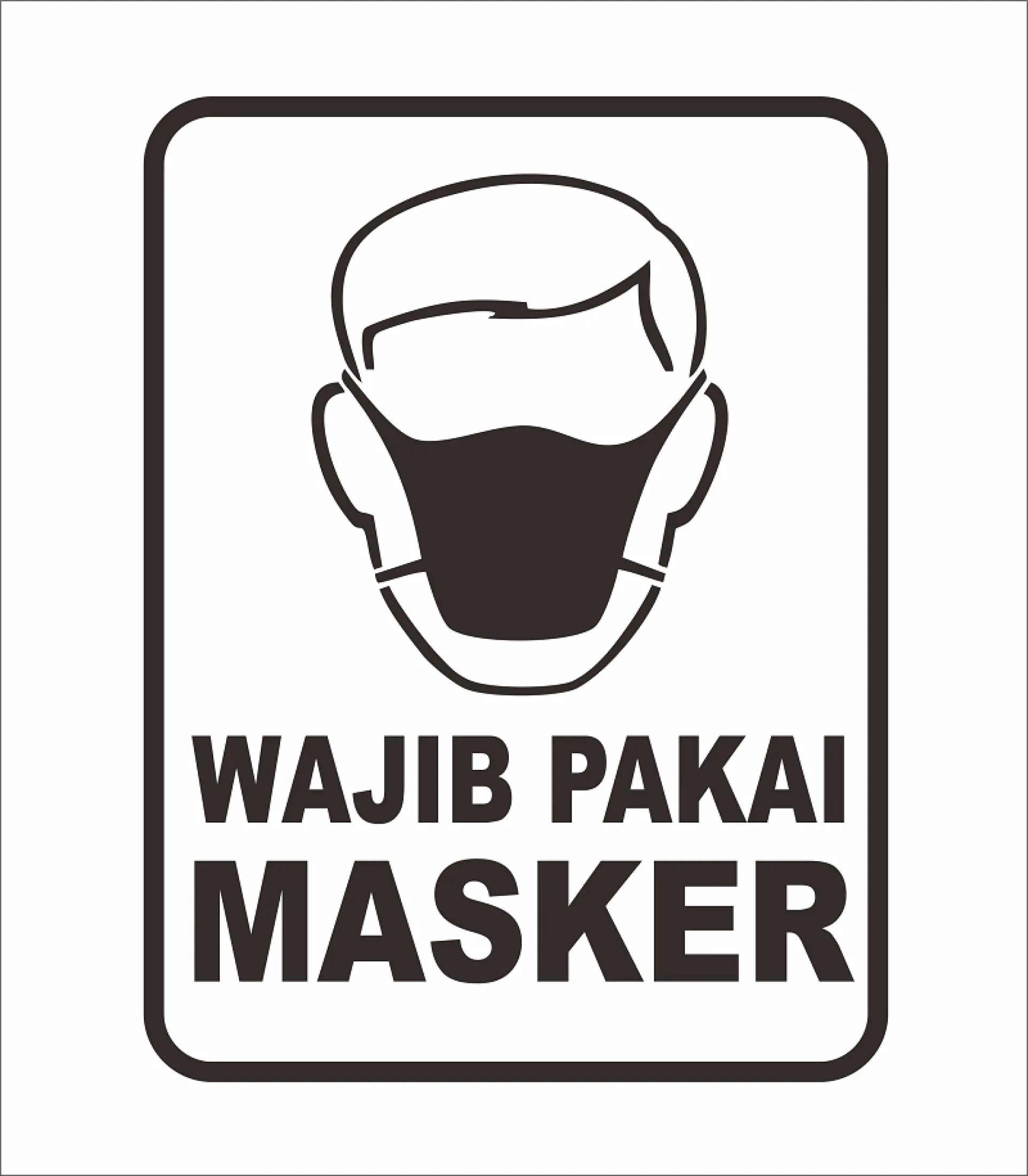 Cutting Sticker Wajib Pakai Masker Kaca Rumah Dinding Mobil Toko Dll Lazada Indonesia