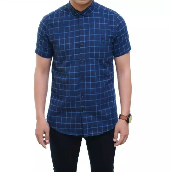 Kemeja Pria Lengan Pendek Kemeja Flannel Cowok Kerja Kantoran Baju Distro Formal Kotak Kotak Lazada Indonesia