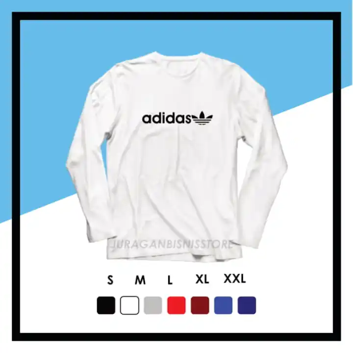 Kaos Lengan Panjang Adidas Text X Logo Kaos Distro Cotton Combed 30s Longsleeve Adidas Baju Kaos