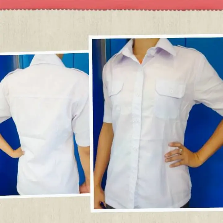 Kemeja Putih Pns Wanita Lengan Pendek Kerja Kantor Unisex Lazada Indonesia