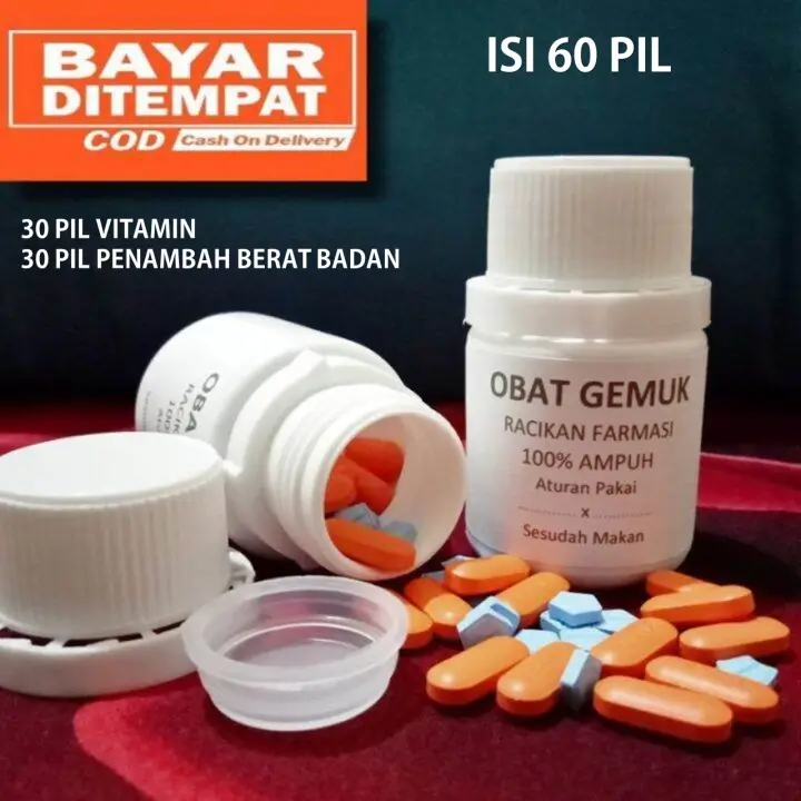 Obat Gemuk Racikan Farmasi Isi 60 Tablet Penambah Berat Badan Naik 15 Kg Perbulan Ampuh Untuk Remaja Pria Wanita Cowok Cewek Halal Cepat Permanen Merata Lazada Indonesia