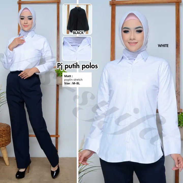 Kemeja Wanita Putih Polos Lengan Panjang Kemeja Putih Wanita Lengan Panjang Kemeja Wanita Lengan Panjang Warna Putih Kemeja Wanita Putih Polos Lazada Indonesia