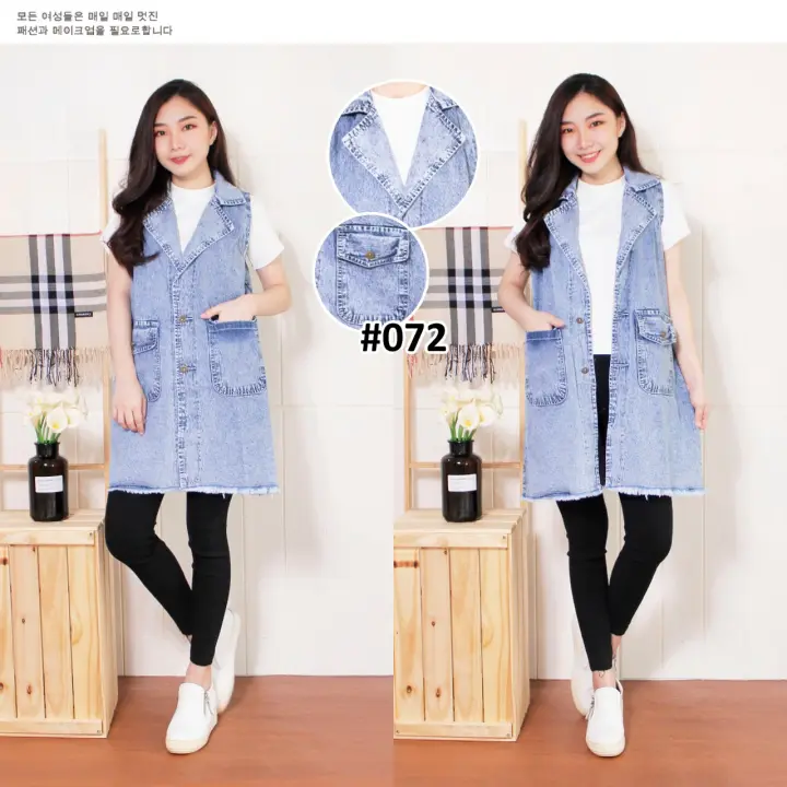 Rompi Denim Jaket Tanpa Lengan Fesyen Wanita Pakaian Wanita Jumpsuits Di Carousell