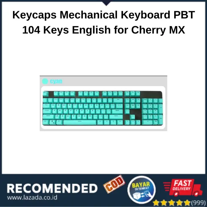 Keycaps Mechanical Keyboard Pbt 104 Keys English For Cherry Mx 104 Buah Bahasa Inggris Abs Lampu