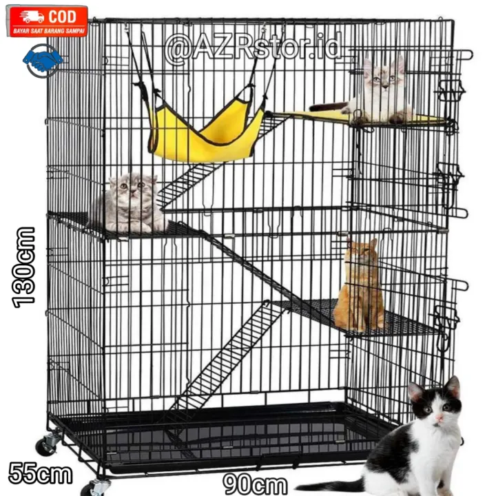 Kandang Kucing Jumbo/Kandang Kucing Lipat 3 Tingkat  Lazada Indonesia