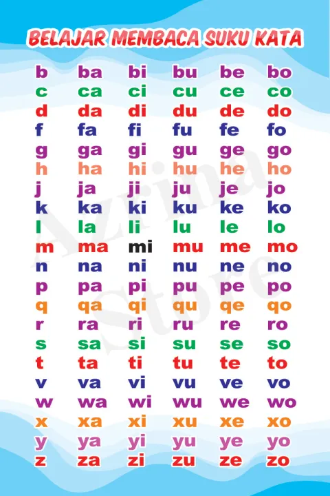 Big Size Poster Edukasi Anak Tk Paud Belajar Membaca Suku Kata Lazada Indonesia