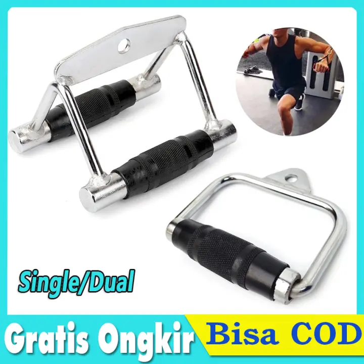 Seated Row Handle D Handle Gym Rowing Single/Dua Handle Pegangan Gym Fitnes