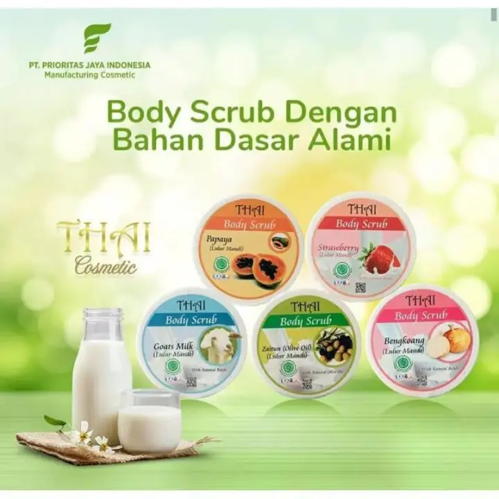 Thai Body Scrub 200gr - Lulur Badan - Mencerahkan - Menghaluskan - Melembabkan - Mengangkat Sel Kulit - Agen Nasa